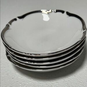 VTG Platinum Harmony House Starlight Bone China Fruit Bowls Set 5